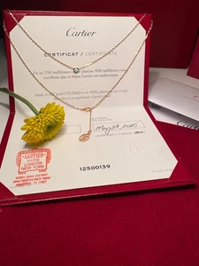 Cartier D'Amour Pendant Necklace 18K Rose Gold with 0.09 Diamond Small 16” in - Picture 1 of 12