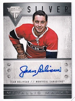 2012-13 Panini Titanium  Silver Hockey JEAN BELIVEAU Auto - Image 1 of 2