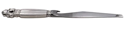 Cuchillo de barra de plata de ley Georg Jensen con patrón de bellota Foto 1 de 4