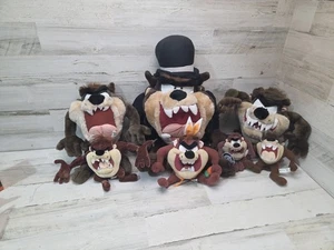 VTG 1990s LOONEY TUNES LARGE TAZ TASMANIAN DEVIL Plush Stuffed Animal Lot Of 7 - Picture 1 of 8