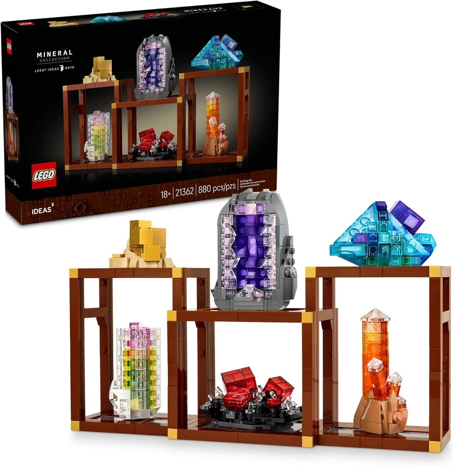 LEGO® Ideas 21362 Mineral Collection 3 Display Shelves Ages 18+ Adult Decor - Image 1 of 4
