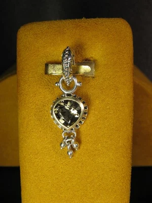 BARBARA BIXBY CHARM SMOKY QUARTZ PENDANT GEMSTONE SS 18K DESIGNER Gift - Image 1 of 2
