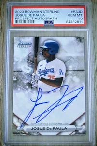2023 Bowman Sterling Josue De Paula Prospect Auto PSA 10 - Picture 1 of 2