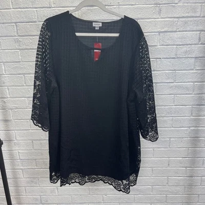 Женская текстурированная туника AVENUE Black Lace размер 22/24 Whimsigoth Romantic - Изображение 1 из 4