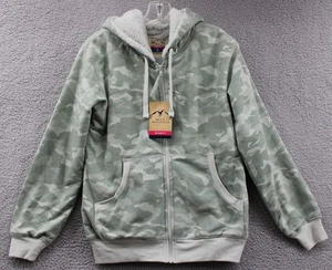 NWT Blue Mountain Women's Sherpa-Lined Fleece Zip-Front Hooded Sweatshirt~ Camo - Picture 1 of 21