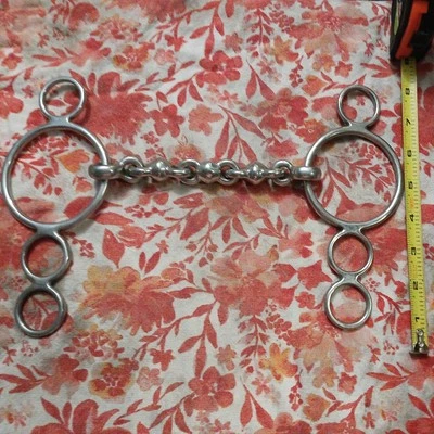 usado 5 1/2'' INGLÉS 3 ANILLOS WATERFORD elevador GAG caballo BIT saltador, evento Foto 1 de 3