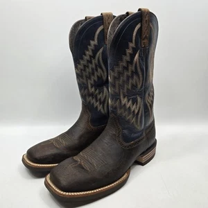 Ariat Mens Boots Size 10.5D Square Toe Tycoon Bar Top Brown Arizona Sky 10014053 - Picture 1 of 17