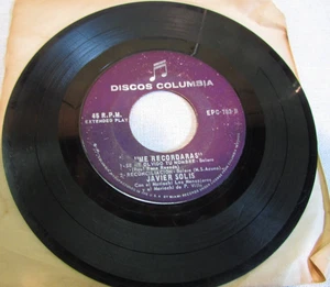 Vinyl record 45 Discos Columbia "Me Recordaras" JAVIER SOLIS Spanish Mexican - Picture 1 of 2