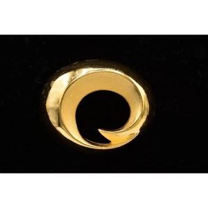 Givenchy Vintage Brosche Anstecknadel rund gebürstet gold metallic strukturiert signiert BinAC - Bild 1 von 12