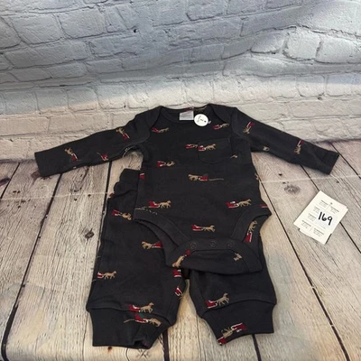 Conjunto Body y Pantalones Nordstrom Navidad Papá Noel y Reno Talla: Recién Nacido Foto 1 de 3