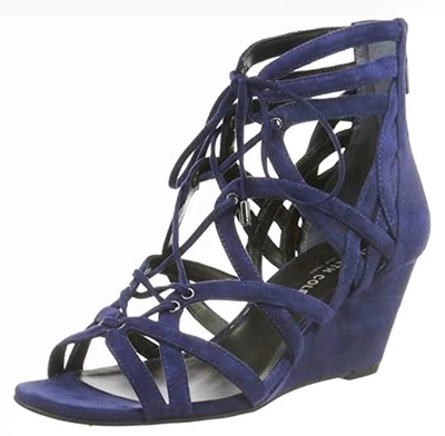 Kenneth Cole Reaction Cake Pop Cuña Azul Marino Mujer 10 Sandalias Gladiador Nuevas  Foto 1 de 4