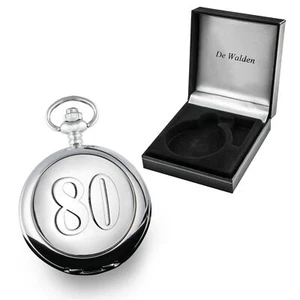 Engraved 80th Birthday Pocket Watch Gift Husband Grandad Dad Papa 80 Years Gift - Picture 1 of 8