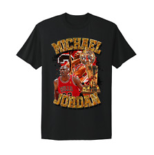 Michael Jordan Chicago Bulls World Champion retro style vtg design Black T-Shirt