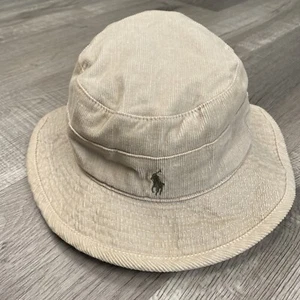 NUEVO Polo Ralph Lauren Pana Sombrero Cubo M Beige De Colección Años 90 Hecho en EE. UU. - Imagen 1 de 9
