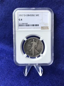 1917-D OBVERSE MINT MARK WALKING LIBERTY HALF DOLLAR 50c *NGC G4 GOOD* - Picture 1 of 4