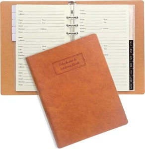 Refillable Address Book with Alphabetical Tabs, Hardcover Phone Book 648 Contact - Picture 1 of 2
