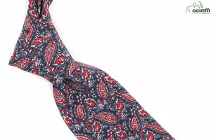 VTG Lanvin Crepe de Chine 4" Wide Silk Print Tie - Picture 1 of 4