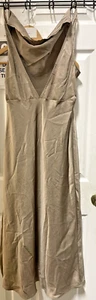 Aritzia Wilfred Satin Silky Slip Midi Dress Woemns Size L Dusty Mauve Beige - Picture 1 of 2
