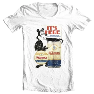 Hamms Bier T-Shirt Bär Retro Vintage Style Used Print Baumwolle Grafik Tee - Bild 1 von 5