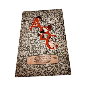 VERY RARE OLD VTG ANTIQUE 1920's ERA CHILDREN'S "ABC" BOOK PROMO BY "MET LIFE" - Picture 1 of 7