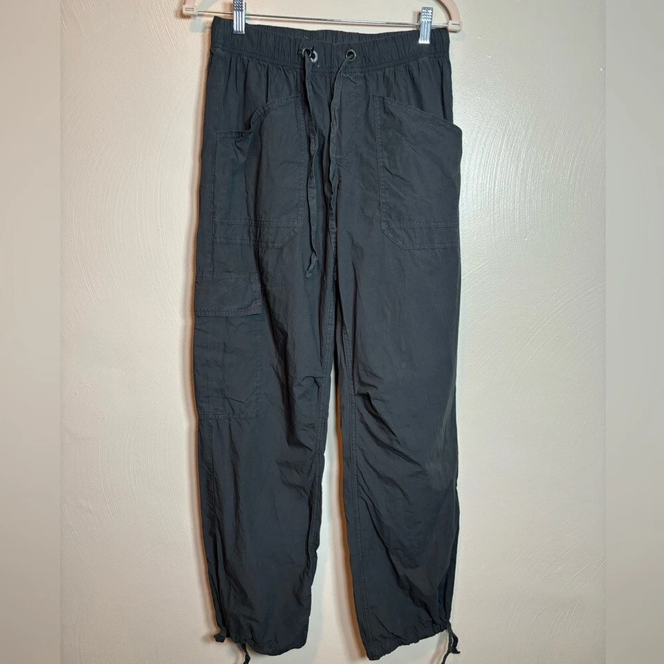 Aerie American Eagle Baggy Cargo Pant Skater Smoked Gray Drawstring Small - Image 1 of 4