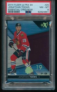 Jonathan Toews 2014 Fleer Ultra EX Essential Credentials Now 1/25 PSA 8 - Picture 1 of 2