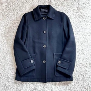 Margaret Howell Melton Wool Jacket Size II Black Pocket Free Shipping - Picture 1 of 10