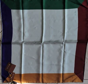 Loro Piana Multicolor Silk Scarf Made in Italy (green,red,yellow,blue 23x23) - Picture 1 of 3