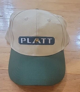 Platt Lightning Bolt Tan And Green Hat - Electrician Strapback White  New. - Picture 1 of 6