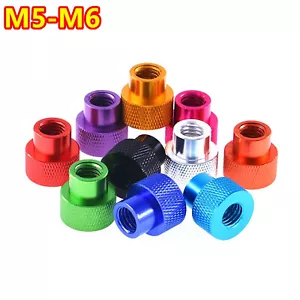 Knurled Thumb Nuts M5 M6 Through Hole Aluminum Step Hand Grip Knobs Round Nuts - Picture 1 of 5