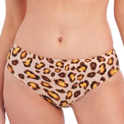 Braguita de bikini Fantasie Kabini Oasis rosa leopardo talla M 12 14 clásica tiro medio Foto 1 de 4