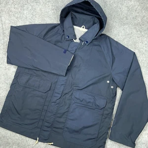 VTG Brooks Brothers Jacket Mens 44 Large Blue Sailing Hooded Full Zip Chore Coat - Picture 1 of 18