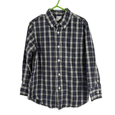 Camisa Crewcuts Púrpura Blanco Verde A Cuadros Manga Larga con Botones Niños Talla 4 5 Foto 1 de 4