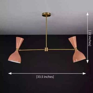 Mid Century Modern Raw Brass Sputnik 4 Light Diabolic Pendant Chandelier - Picture 1 of 6