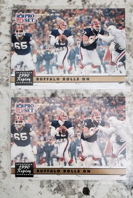 (2) 1991 Pro Set JIM KELLY "Missing Logo" Football Error & Corrected Cards MINT - Image 1 of 2