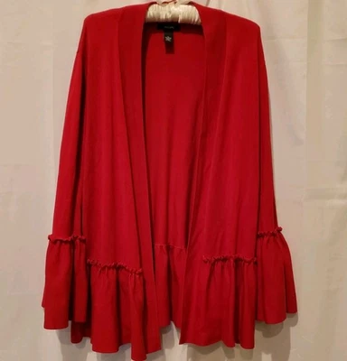Suéter Alfani Rojo Para Mujer Talla XL con Mangas Campana Cárdigan Foto 1 de 4