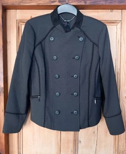 Chaqueta estilo militar Jasper Conran talla UK 18 gris y negra en muy buena condición - Imagen 1 de 4