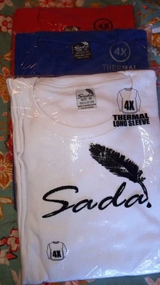 Tres (3) CAMISETAS térmicas Sada para hombre talla 4X 100 % algodón rojo blanco azul Foto 1 de 4