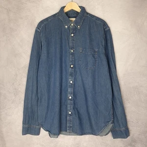 Gap 1969 Hemd Herren Large Blau Denim Button Down Tasche Langarm Freizeit - Bild 1 von 18