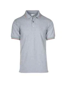 Polo Cenere con tricolore su colletto e maniche,made in Italia tg XS-S-M-XXL - Foto 1 di 1