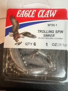 EAGLE CLAW WTSS-1 TRO TROLLING SPIN SINKER 1 oz Qty. 6 Fishing/BRAND NEW
