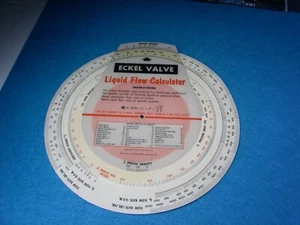 Rechenscheibe ECKEL VALVE , Air Flow Calculator / Liquid Flow Calculator - Afbeelding 1 van 2