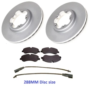 FOR FORD TRANSIT CUSTOM FRONT BRAKE DISCS AND PADS & WEAR LEAD SET 2.2 FWD 288MM - Picture 1 of 1