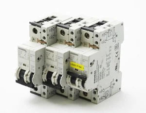 3x Siemens 5SY4106-7 MCB C6 Leitungsschutzschalter + 5ST3010 AS -used/Attn- - Bild 1 von 4