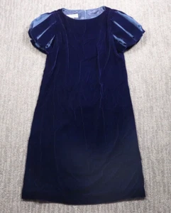 Vintage Victor Costa Dress Women 10 Blue Puffed And Paned "Snow White" Sleeve - Picture 1 of 12