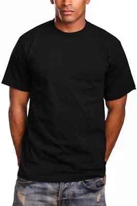 3 NEW PRO 5 PRO5 T-SHIRT SUPER HEAVY BLACK TEE PLAIN BLANK SMALL 3PC - Picture 1 of 1