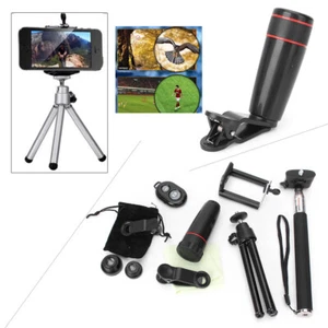 10in1 Mobile Lens Phone Camera Cell Clip Optical Telescope Kit 8X Lens Universal - Zdjęcie 1 z 10