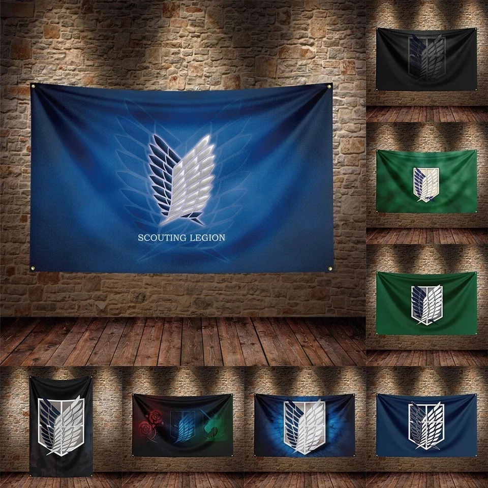 Нападение на титанов обследование корпуса флаг баннер гобелен вися стены искусства декор 3 x 5 футов - Изображение 1 из 4