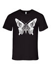 Butterfly skull shirt, mens black, premium design tee tshirt