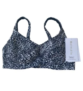 Reggiseno Athleta Bondi coppa bikini top donna 32D/DD nero bianco spalline regolabili nuovo con etichette - Foto 1 di 5